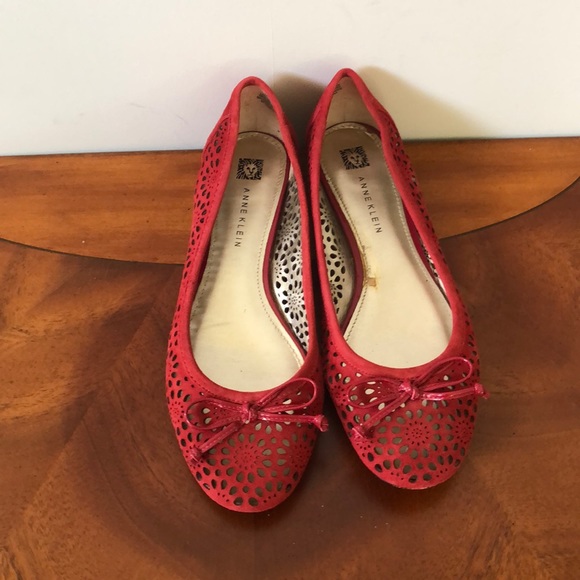 anne klein red flats